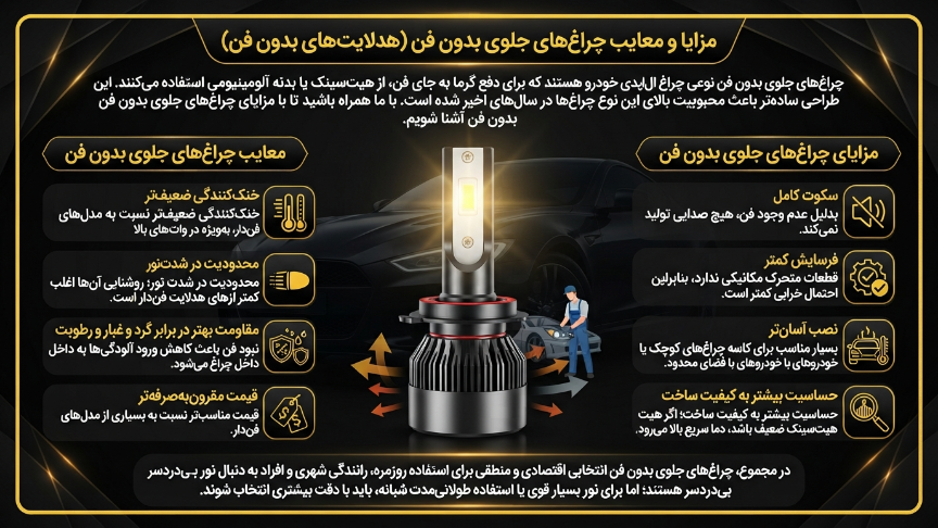 مزایا و معایب هدلایت بدون فن