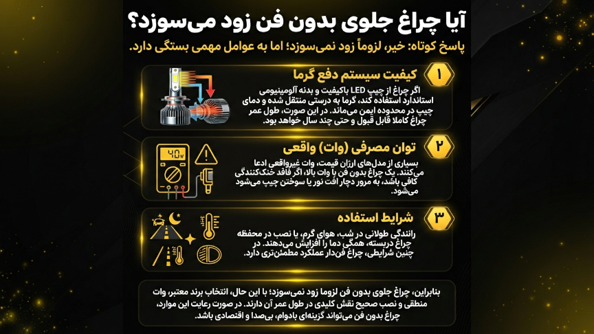 چراغ بدون فن زود میسوزد