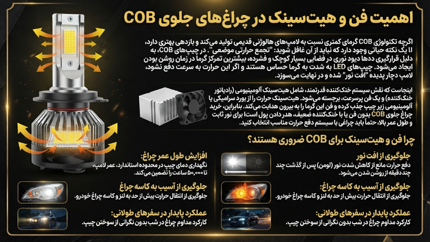 اهمیت هیت سینک در لامپ cob