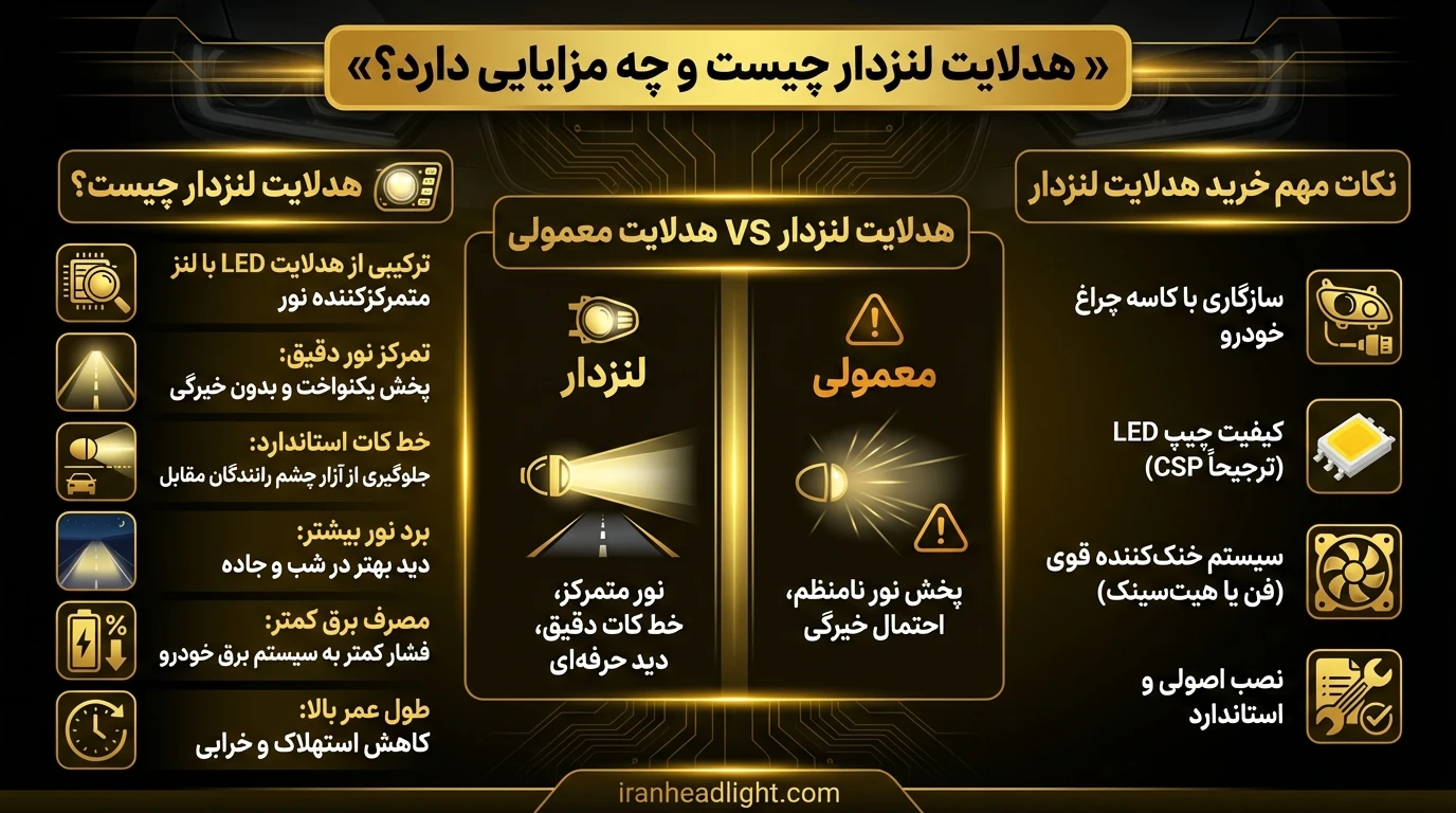 هدلایت لنز دار