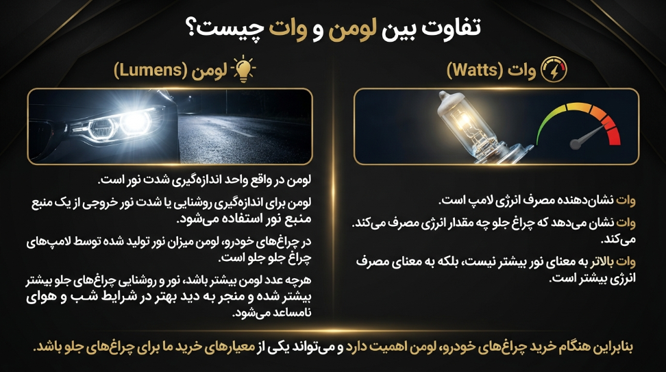 تفاوت لومن و وات