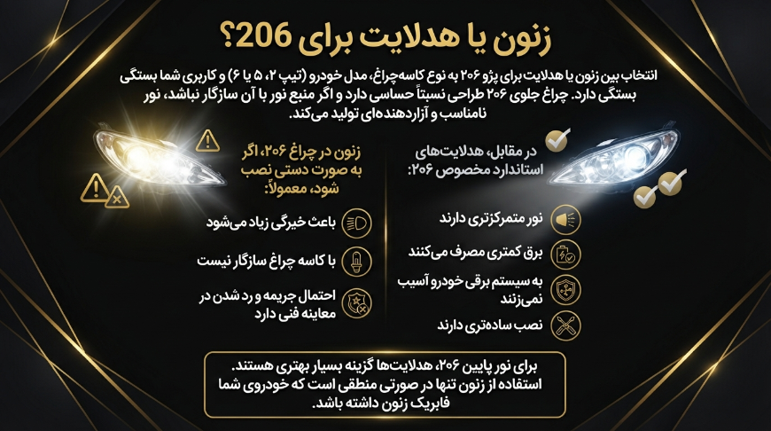 هدلایت یا زنون برای 206