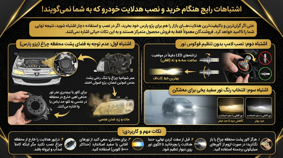 نکات مهم برای خرید هدلایت پژو پارس