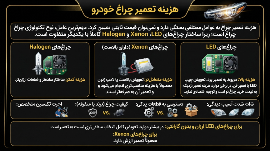 هزینه اعمیر هدلایت