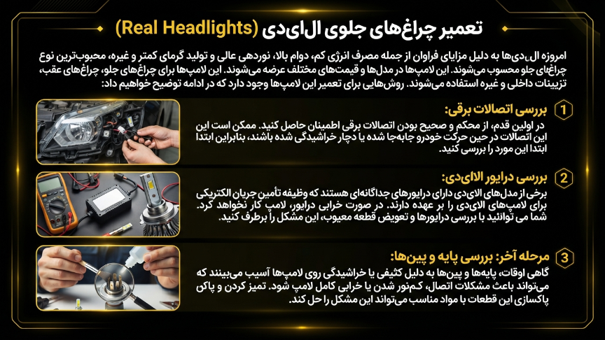 تعمیر هدلایت ال ای دی