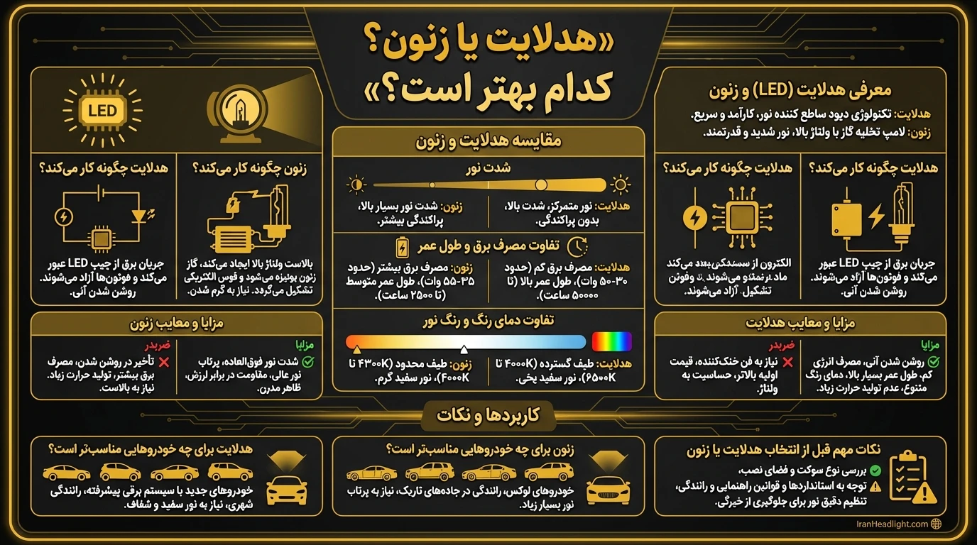 تفاوت هدلایت و زنون