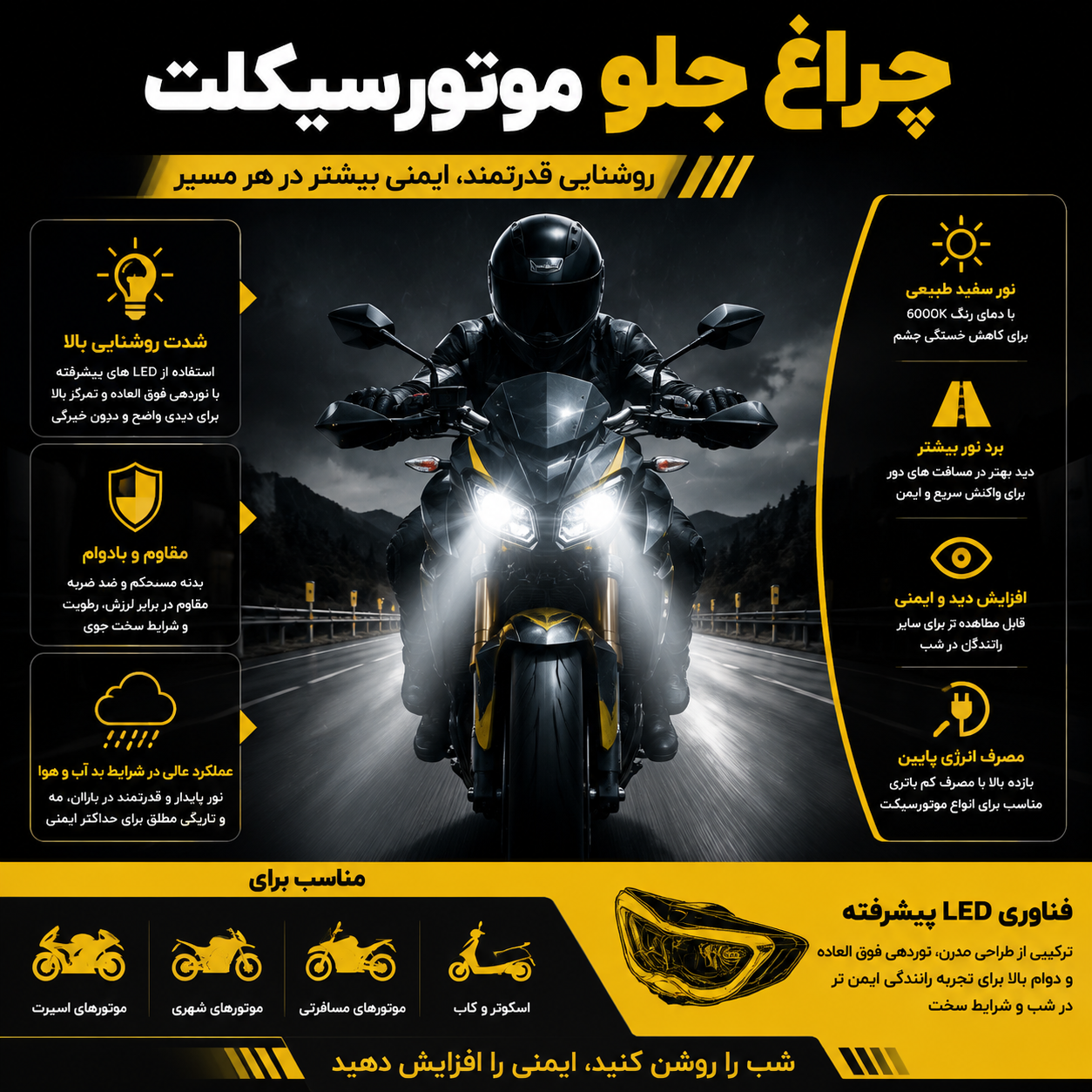 چراغ جلو موتورسیکلت