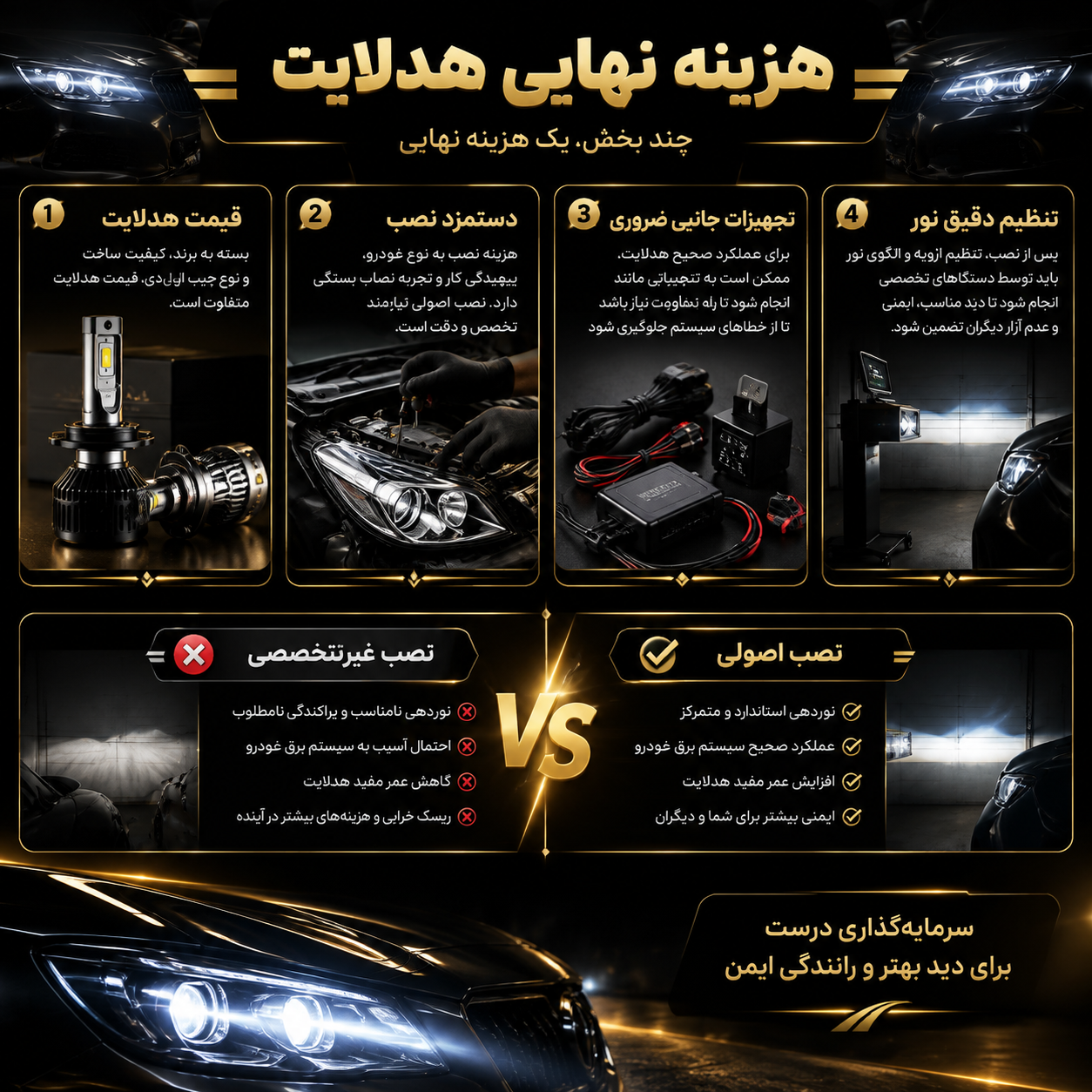 هزینه نهایی هدلایت