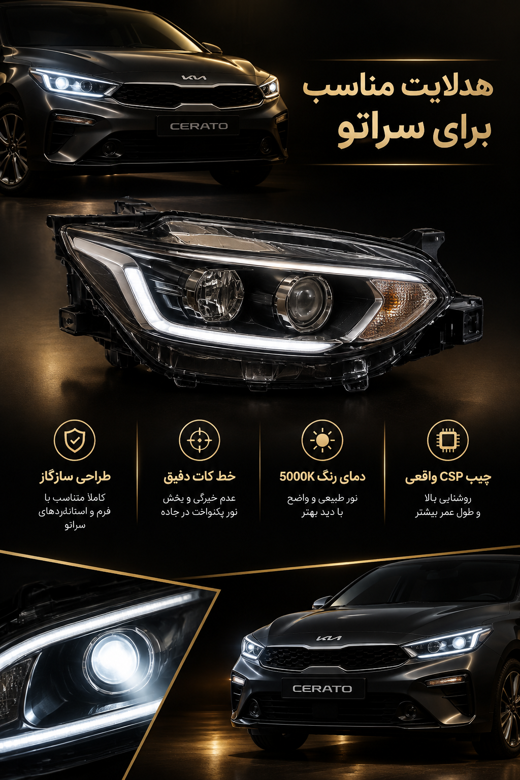 هدلایت مناسب سراتو