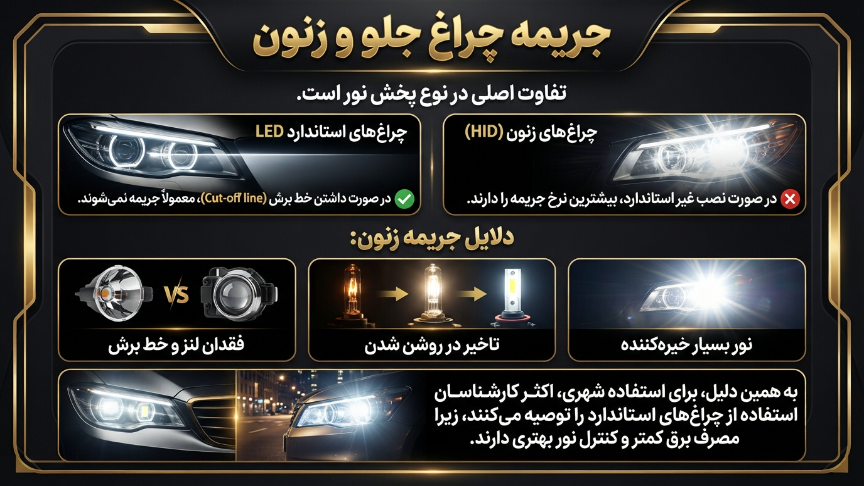 جریمه هدلایت و زنون