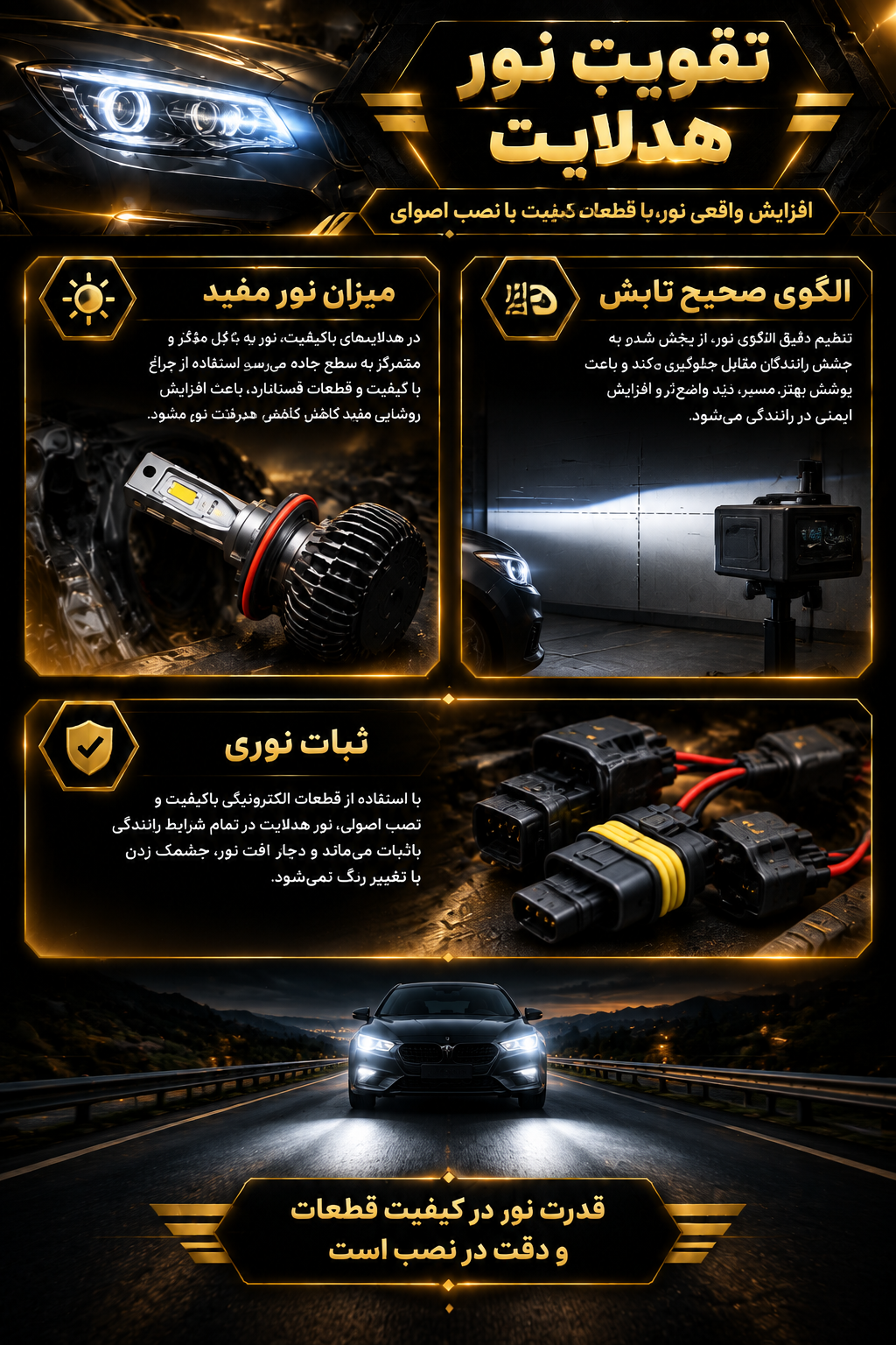 لامپ هدلایت ماشین و نقش آن در تقویت نور